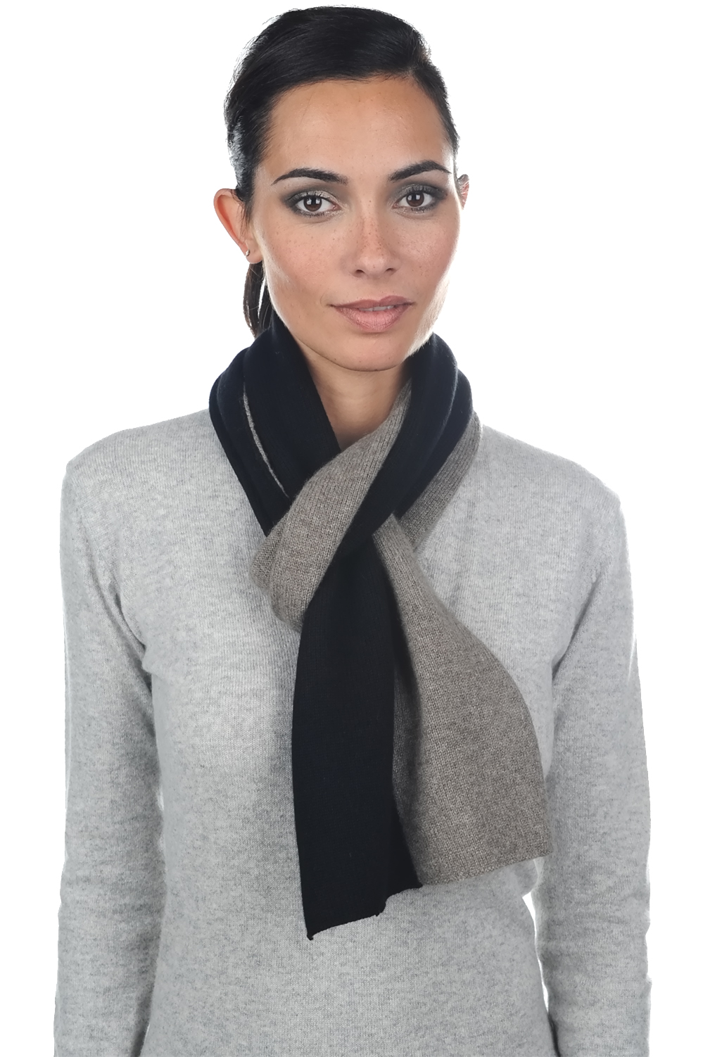 Cashmere & Yak accessories scarves  mufflers luvo black natural 164 x 26 cm